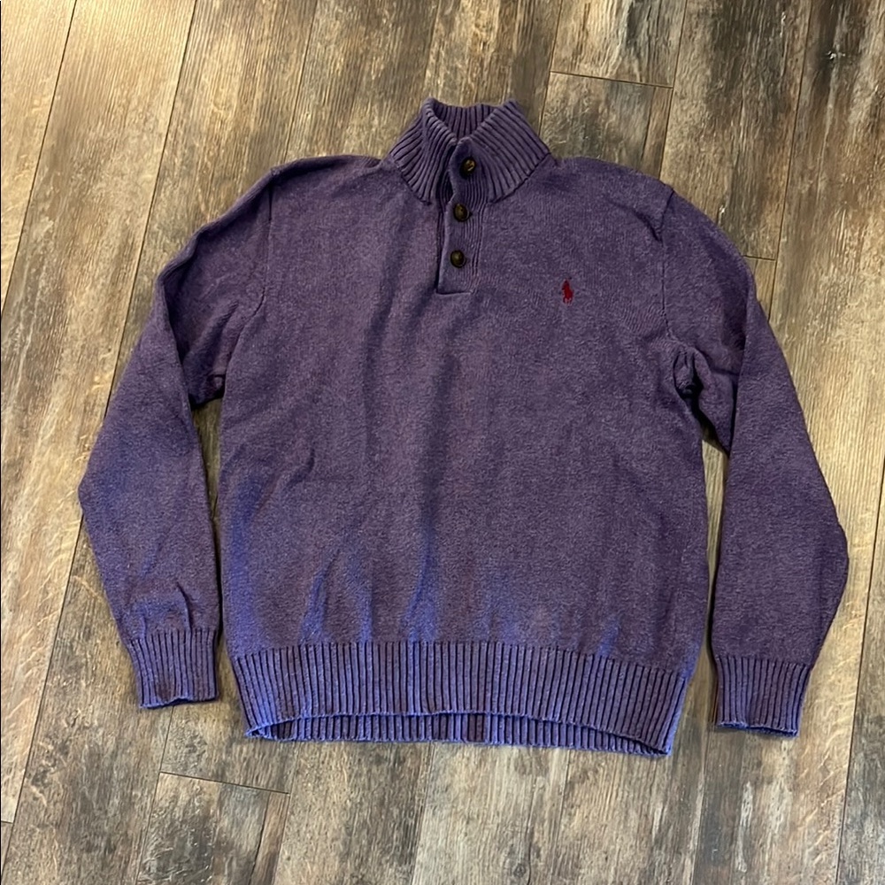Polo by Ralph Lauren Purple Turtleneck Sweater Ribbed Knit